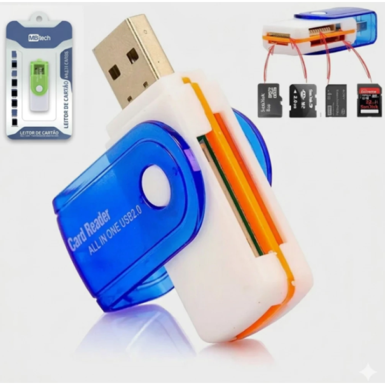 Leitor de Cartão SD Micro USB Adaptador de Memória MBTECH