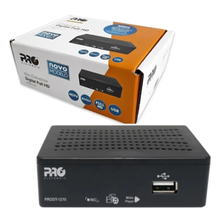 Mini Conversor Digital Full Hd Prodt 1270 Pro Eletronic
