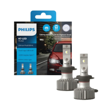 Lâmpada Led Philips Ultinon Pro H7 6000k +220% 12v/24v - PX26D