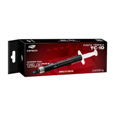 Pasta Térmica C3tech Tc-10 4g Alta Performance 12,8 W/mk