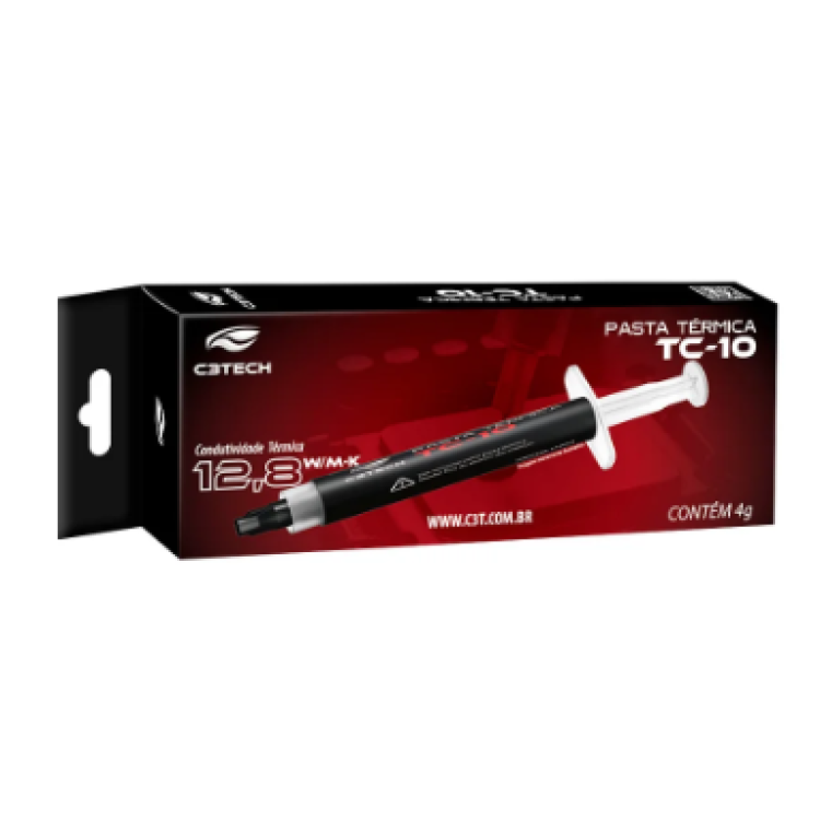 Pasta Térmica C3tech Tc-10 4g Alta Performance 12,8 W/mk Pasta Térmica C3tech Tc-10 4g Alta Performance 12,8 W/mk