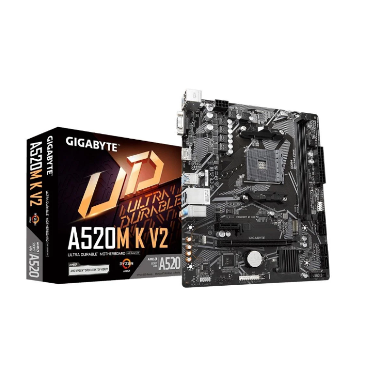 Placa-Mãe Gigabyte A520M K V2 Rev. 1.0, AMD, Micro ATX, DDR4, Preto - A520M K V2 Placa-Mãe Gigabyte A520M K V2 Rev. 1.0, AMD, Micro ATX, DDR4, Preto - A520M K V2