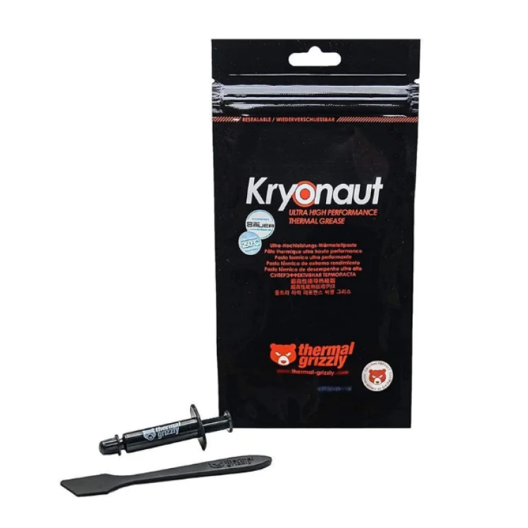Pasta Térmica, Thermal Grizzly Kryonaut Ultra Performance, Condutividade térmica, 1g, Cinza Claro Pasta Térmica, Thermal Grizzly Kryonaut Ultra Performance, Condutividade térmica, 1g, Cinza Claro