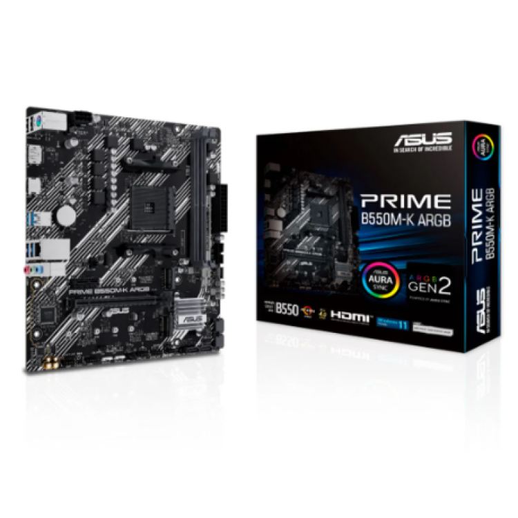Placa Mãe Asus Prime B550m-k, Am4, Ddr4, HDMI, Display Port, Micro Atx, ARGB - 90mb1gc0-m0eay0
