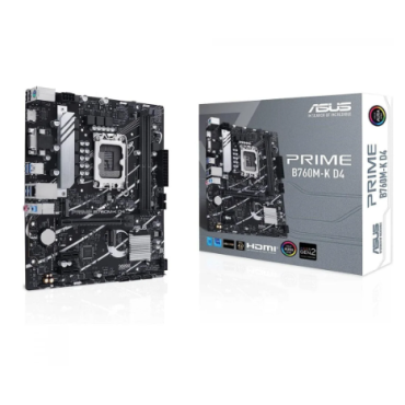 Placa Mãe Asus Prime B760m-k D4, Chipset B760, Intel LGA 1700, Matx, Ddr4, 90mb1ds0-m1eay0