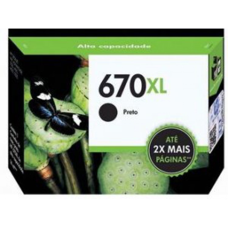 Cartucho Original HP 670XL Preto