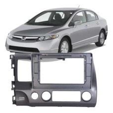 Moldura 2 din 9" Honda Civic 2007/11 Cinza - TK0908