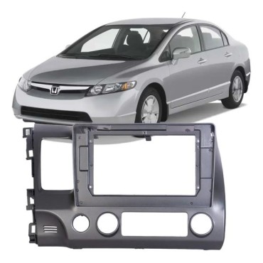 Moldura 2 din 9" Honda Civic 2007/11 Cinza - TK0908