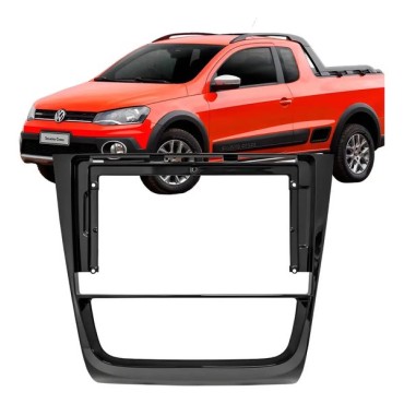 Moldura 2 din 9" Gol GVI/Voyage/Saveiro 2013/16 preto fosco - TK1076