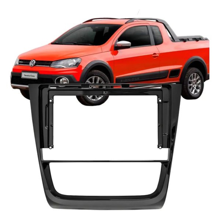 Moldura 2 din 9" Gol GVI/Voyage/Saveiro 2013/16 preto fosco - TK1076 Moldura 2 din 9" Gol GVI/Voyage/Saveiro 2013/16 preto fosco - TK1076