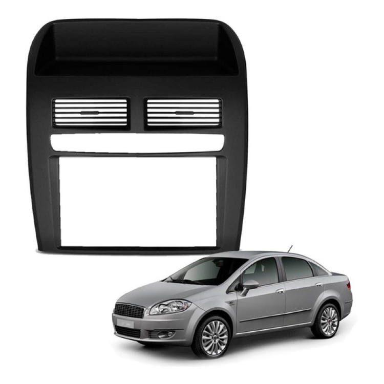 Moldura 2 Din Fiat Linea 08/14 Black Piano Fiamon  ref 4021 