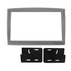 Moldura 2 Din Renault Megane e Megane Grand Tour Com Suporte - Prata 2888