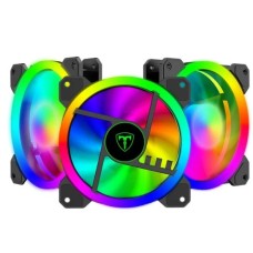  COOLER FAN C/ 3 UNIDADE,  T-TGF513 120MM, RGB, PRETO - T-DAGGER