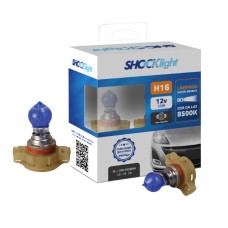  LÂMPADA HALÓGENA SUPER BRANCA H16 12V 24W SHOCKLIGHT