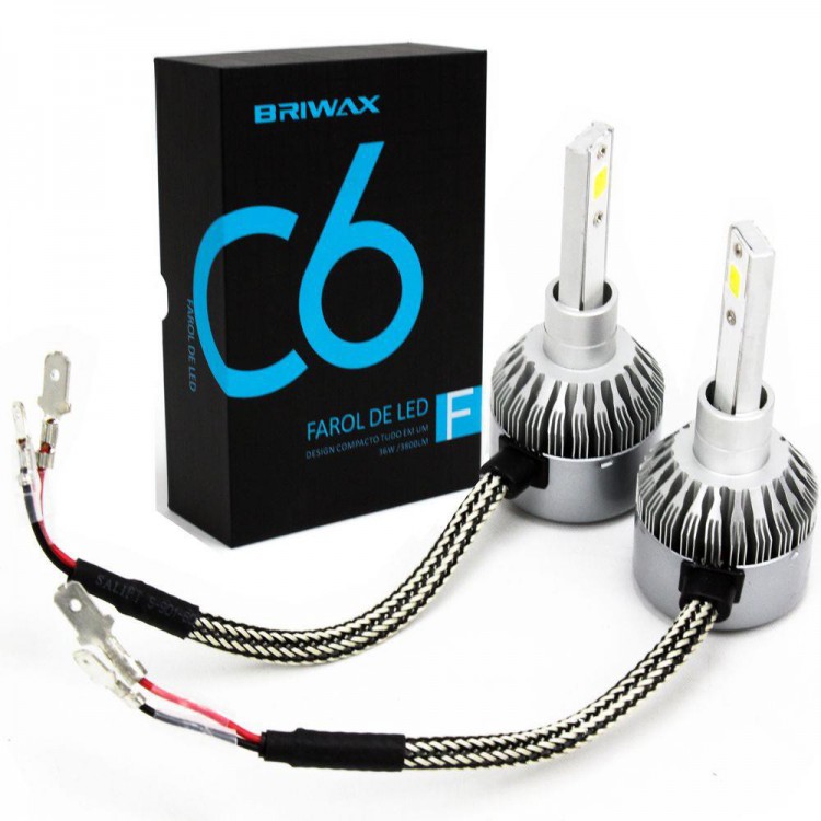 Lâmpada farol automotiva  Led C6 Briwax H27