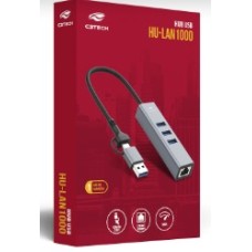 HUB USB-3.0 4 PORTAS COM LAN HU-LAN1000GY C3T