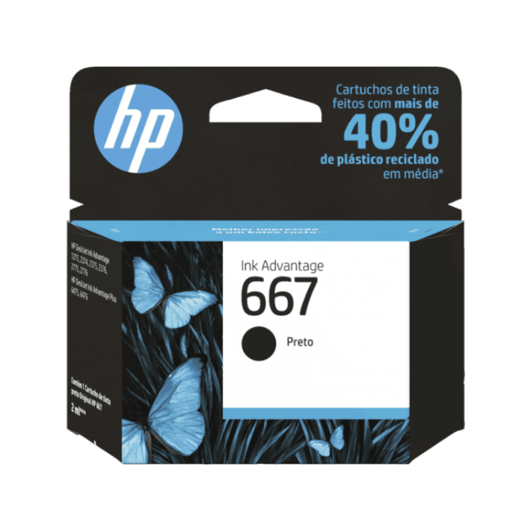 Cartucho de Tinta HP 667 Preto Advantage Original