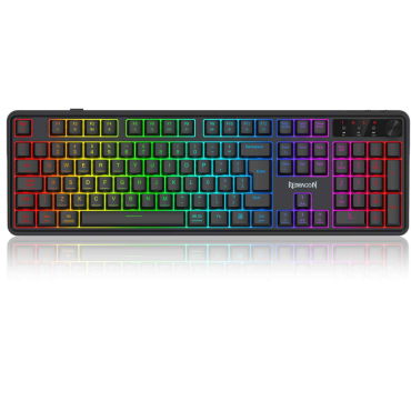 Teclado Membrana Gamer Redragon RM104 Volcano, ARGB, Tri-Mode, Preto, K526-WL