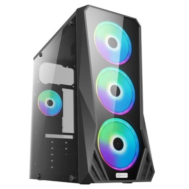 Gabinete Gamer Kalkan Husk Lite S/fan S/fonte Micro-atx Vidro Temperado Preto - Klk00070