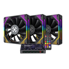 Kit Cooler Fan ARGB Fortrek Frosty Preto Com Controladora/Controle FORTREK