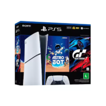 CONSOLE PLAYSTATION 5 MIDIA DIGITAL 825GB + 1 CONTROLE + 2 JOGOS