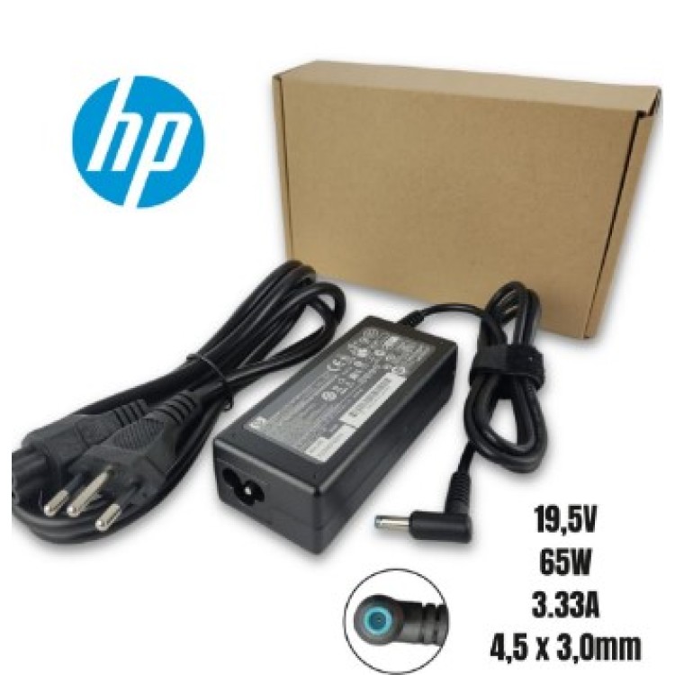 FONTE DE NOTEBOOK COMPATIVEL HP 65W 19.5V 3.33A (4.5X3.0MM) H-7/D-513B/KP-HP65A/DY-H-AZU