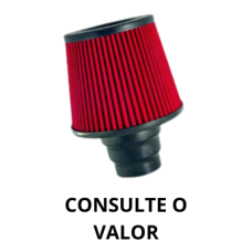 Filtro ar duplo fluxo com boca universal RSD vermelho RS1015