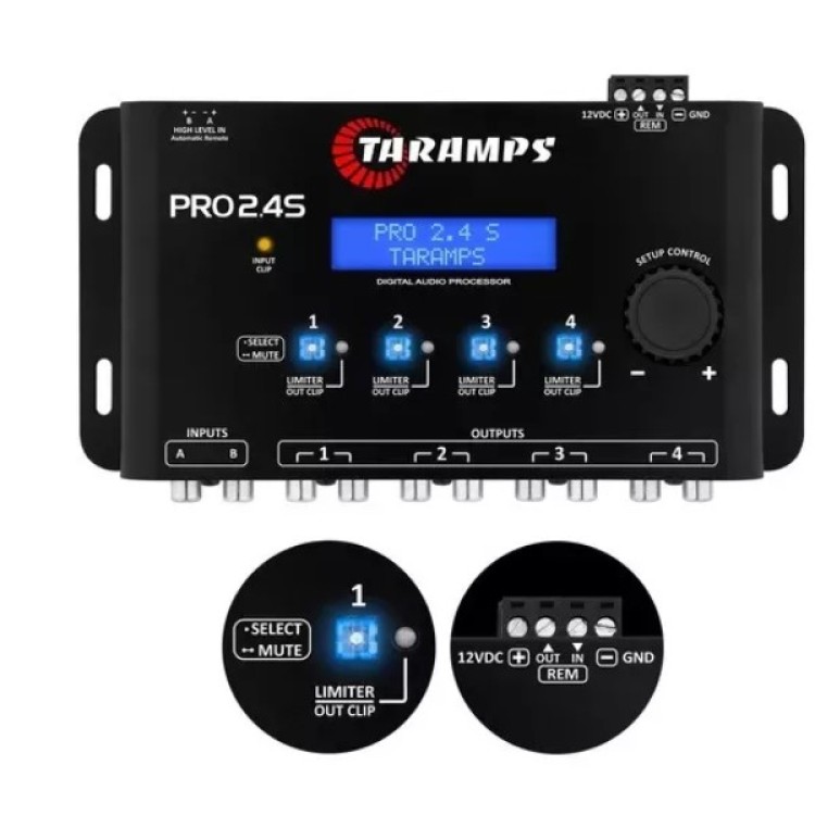 PROCESSADOR AUDIO TARAMPS PRO 2.4S