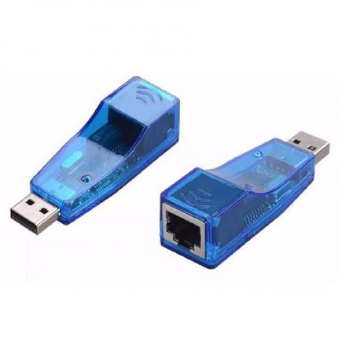 Adaptador Usb 2.0 Lan Placa Rede Externa Rj45 Azul