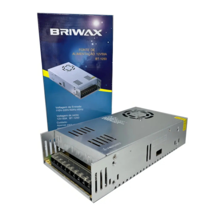 Fonte Chaveada 50a Bivolt 12v 600w Briwax Fonte Chaveada 50a Bivolt 12v 600w Briwax