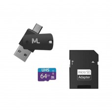 Cartão De Memória Multilaser Mc152 Com Adaptador Sd 64gb