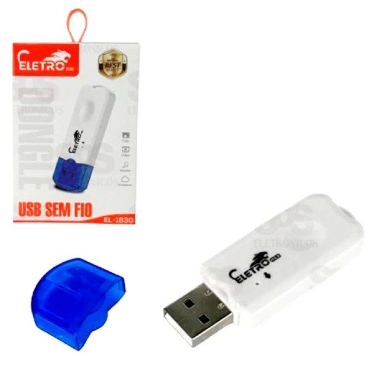 Receptor de Áudio Bluetooth USB Dongle Eletromex EL-1830