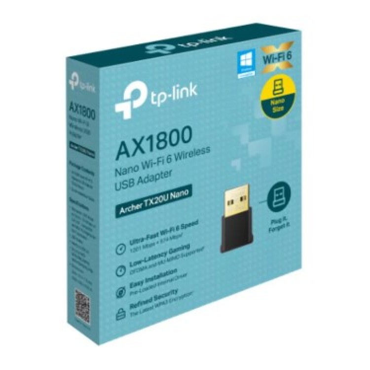 Adaptador WiFi 6 AX1800 TP-Link Archer TX20U Nano