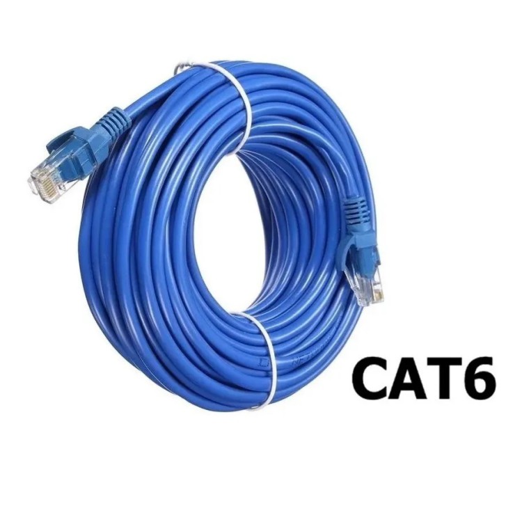 Cabo De Rede Cat6 30 Metros Montado Ethernet Lan Giga Rj45