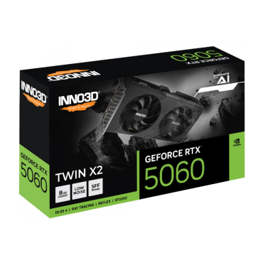 Placa de Vídeo INNO3D NVIDIA GeForce RTX 5060 TWIN X2, 8GB, GDDR7.