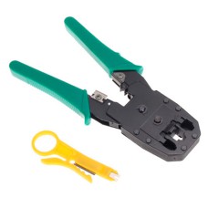 Alicate de Crimpar RJ45/RJ12RJ11 Terminal com Descascador Lamina de Corte e Desencapador para Cabo de Rede Internet Lan