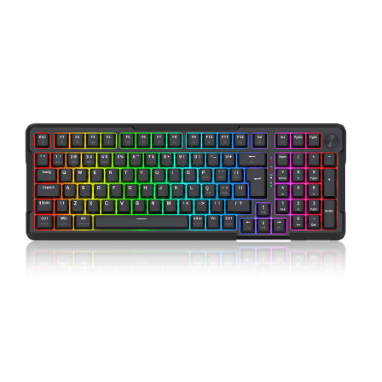 Teclado Mecanico Redragon Arlokks, RGB, ABNT2, Switch RPC Linear, Tri-Mode, Preto, K742B Teclado Mecanico Redragon Arlokks, RGB, ABNT2, Switch RPC Linear, Tri-Mode, Preto, K742B