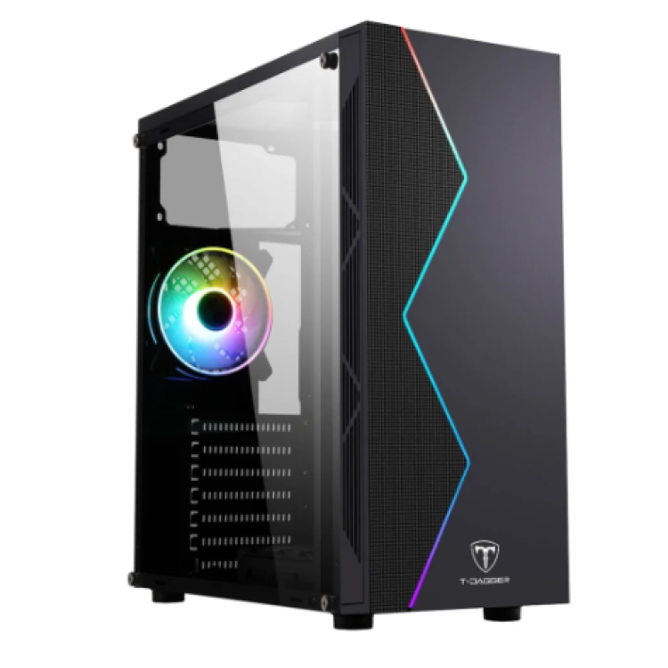Gabinete Gamer T-dagger P03b Preto Black Mid Tower Tgc-p03b