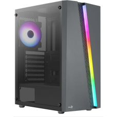 Gabinete Casco gamer Aerocool Blade rgb Mid Tower lateral vidro 