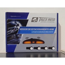 Sensor de Estacionamento OEM 4 Pontos Branco Brilhante Tiger Auto TG1309.003