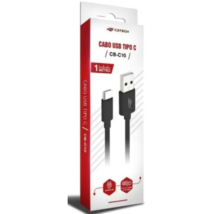 Cabo USB TIPO C  Fast Charging 1m EVUS C-059 Black