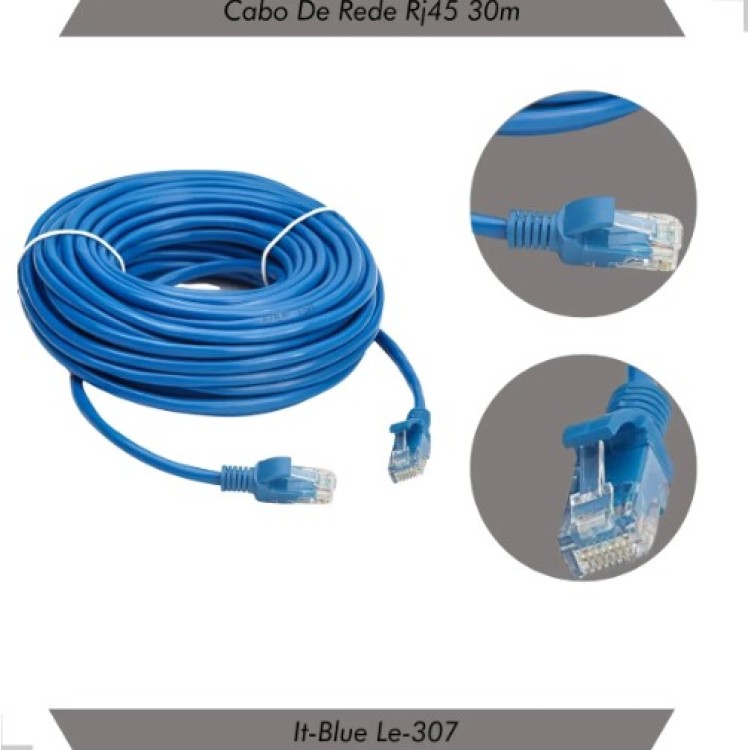 Cabo De Rede Internet Rj45 30m It-blue Le-307