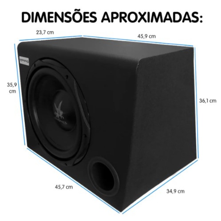 Caixa Amplificada Automotiva Cxs303 12 Pol 350w Rms Corzus