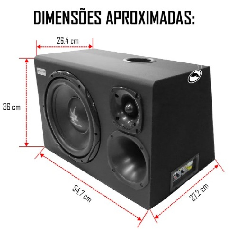 Caixa Trio 12 Pol Amplificada Auto Corzus Cxt300 300w Rms