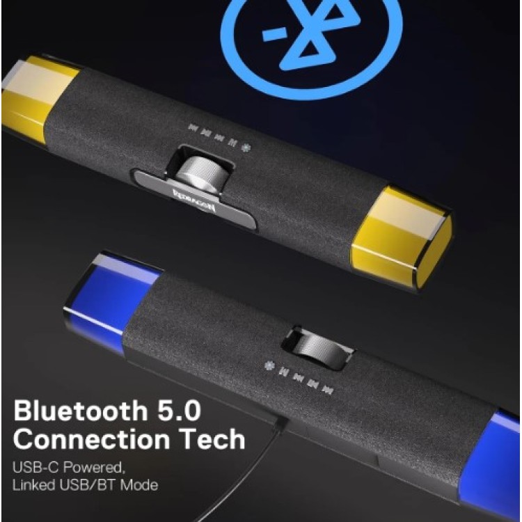 Caixa De Som Gamer Redragon Dora Gs512 Rgb Bluetooth Stereo Preto