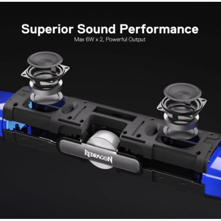 Caixa De Som Gamer Redragon Dora Gs512 Rgb Bluetooth Stereo Preto