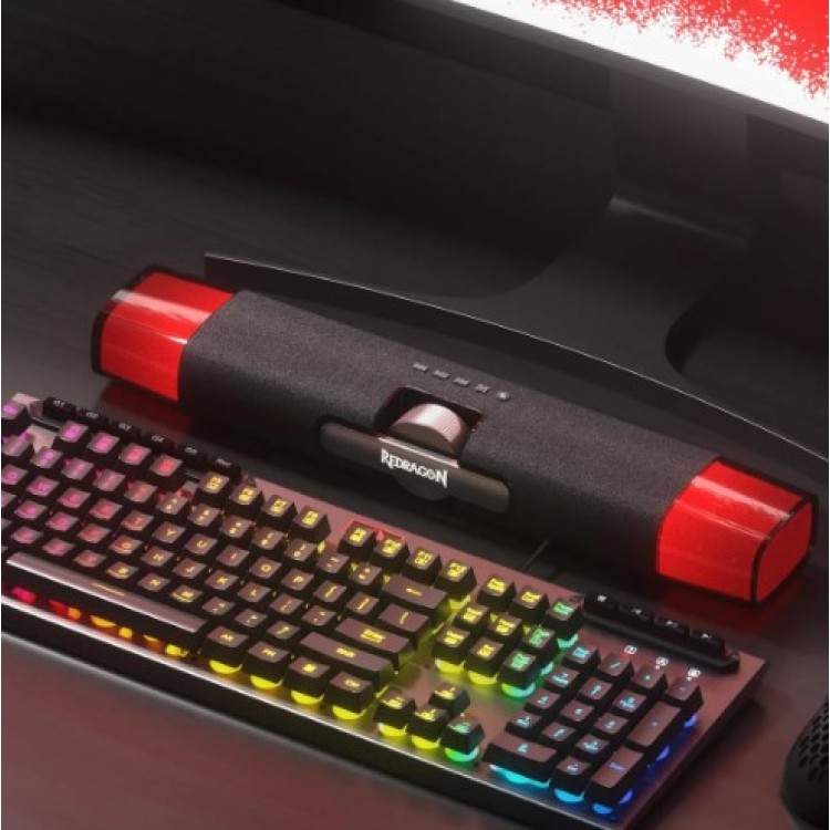 Caixa De Som Gamer Redragon Dora Gs512 Rgb Bluetooth Stereo Preto