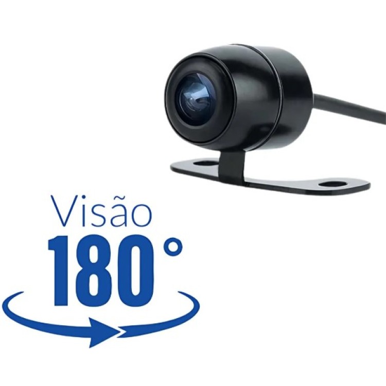 Câmera De Ré E-tech Estacionamento 2 Em 1 Universal 180 Graus