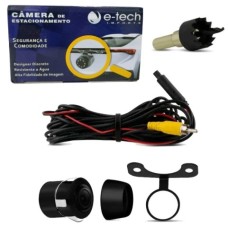 Câmera De Ré E-tech Borboleta Colorida 2 Em 1 Universal Preto