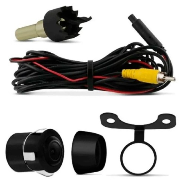 Câmera De Ré E-tech Borboleta Colorida 2 Em 1 Universal Preto